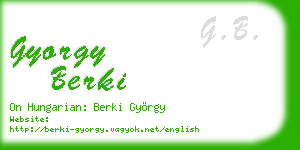 gyorgy berki business card